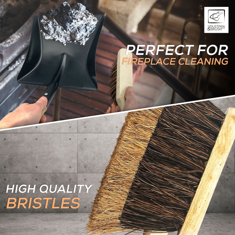 image 1 of Heavy Duty Brush and Shovel Set with Soft and Stiff Hand Brushes