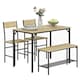 image 1 of HOMCOM Dining Table and Chairs Set of 4 with 2 Chairs Bench for Kitchen Natural