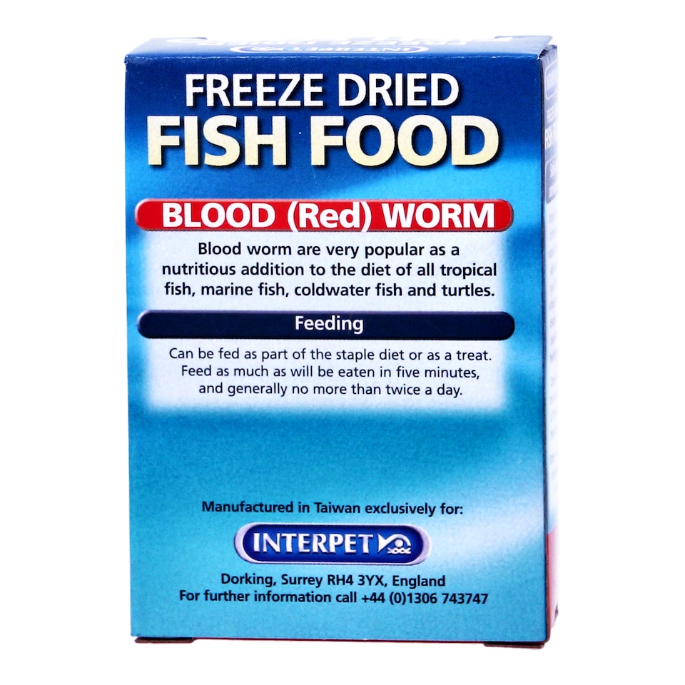 image 1 of Interpet Freeze Dried Blood Worms 4g Pack