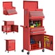 image 1 of HOMCOM Lockable Tool Cabinet, 3-in-1 Rolling Tool Chest Combo with 6 Drawers and Pegboard, Detachable Steel Tool Storage Cabinet for Garage and Workshop, Red | Red