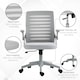 image 5 of Vinsetto Mesh Office Chair, Swivel Task Desk Chair with Lumbar Back Support, Flip-Up Arm, Adjustable Height for Home Office, Grey