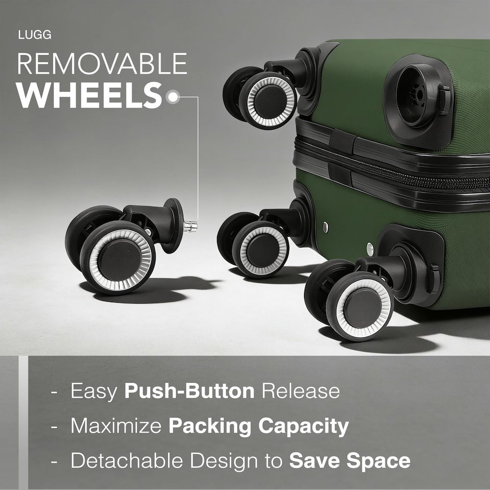 image 1 of Lugg Jetset Lightweight ABS Hard Shell Cabin Suitcase with 4 Spinner Wheels (40x30x20cm)