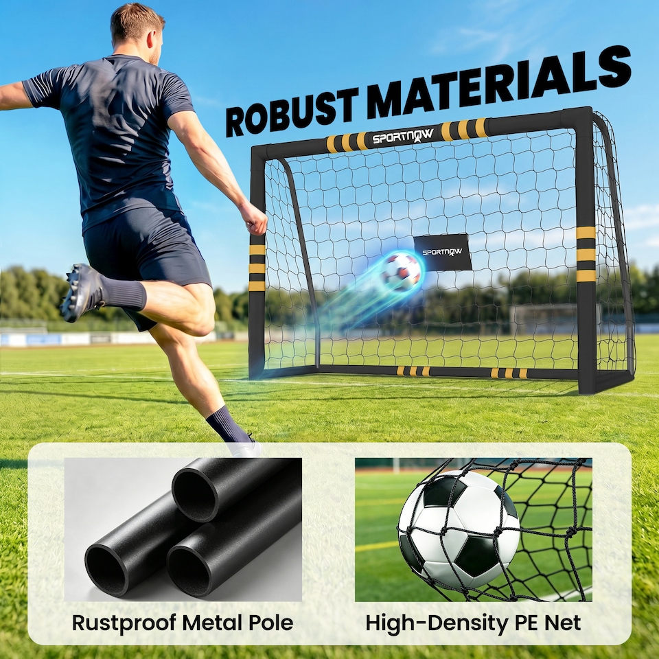 image 1 of SPORTNOW Football Goal, 6 x 4ft Portable Football Net with EPE Foam Padding