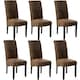 image 1 of Dining Chair - ergonomic seat shape, high backrest, padded, faux leather | Brown | antique brown | 6