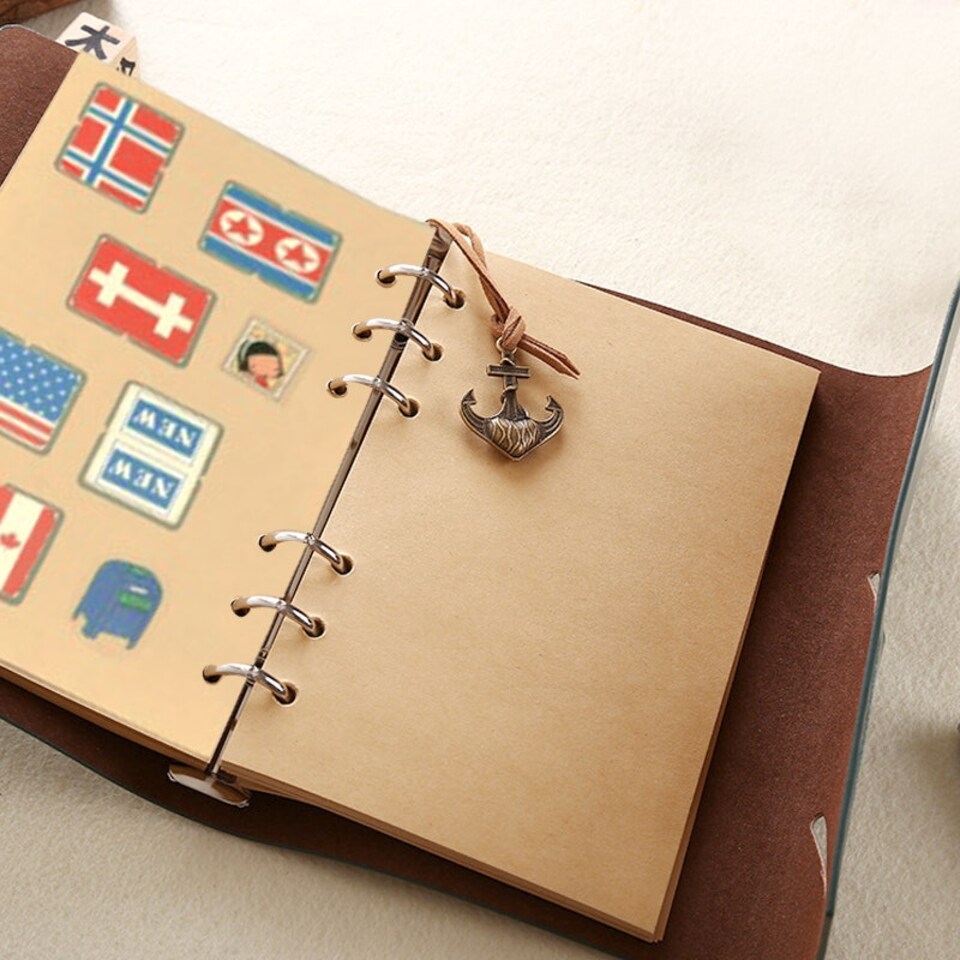 image 1 of B6 80 Sheets DIY Kraft Paper Loose Leaf Notebook
