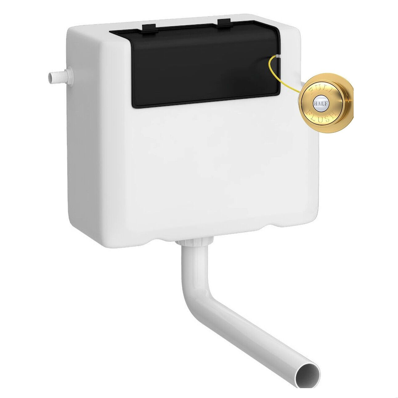 Balterley Universal Dual Flush & Traditional Push Button - Brushed Brass/White in White