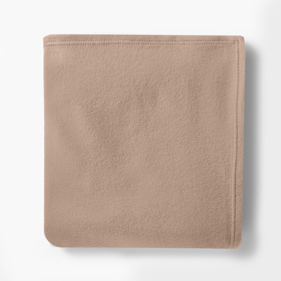 image 1 of OHS Teddy Fleece Soft Warm Plush Cosy Plain Dyed Throw Over Bed Blanket, 125x150cm Brown | Mocha