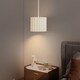 image 8 of HOMCOM Linen Pendant Light, Bedside Ceiling Lamps with E27 Bulb, Modern Hanging Lights for Living Room, Bedroom, Kitchen, Hallway, White