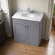 image 3 of Balterley Swynnerton Traditional 2 Door Floor Standing Vanity Unit with Marble Basin, Satin Grey, 800mm