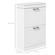 image 3 of HOMCOM Slim Shoe Storage Cabinet with 2 Flip Drawers, White