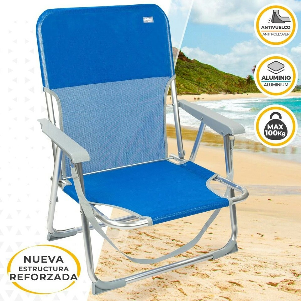 image 1 of Folding Chair Aktive Gomera Blue 44 x 72 x 35 cm (4 Units) N/A