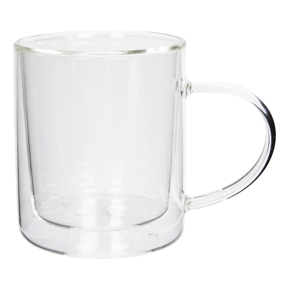 image 1 of Rink Drink Double-Walled Glass Mugs Set - 360ml - Pack of 6 | Clear | Clear
