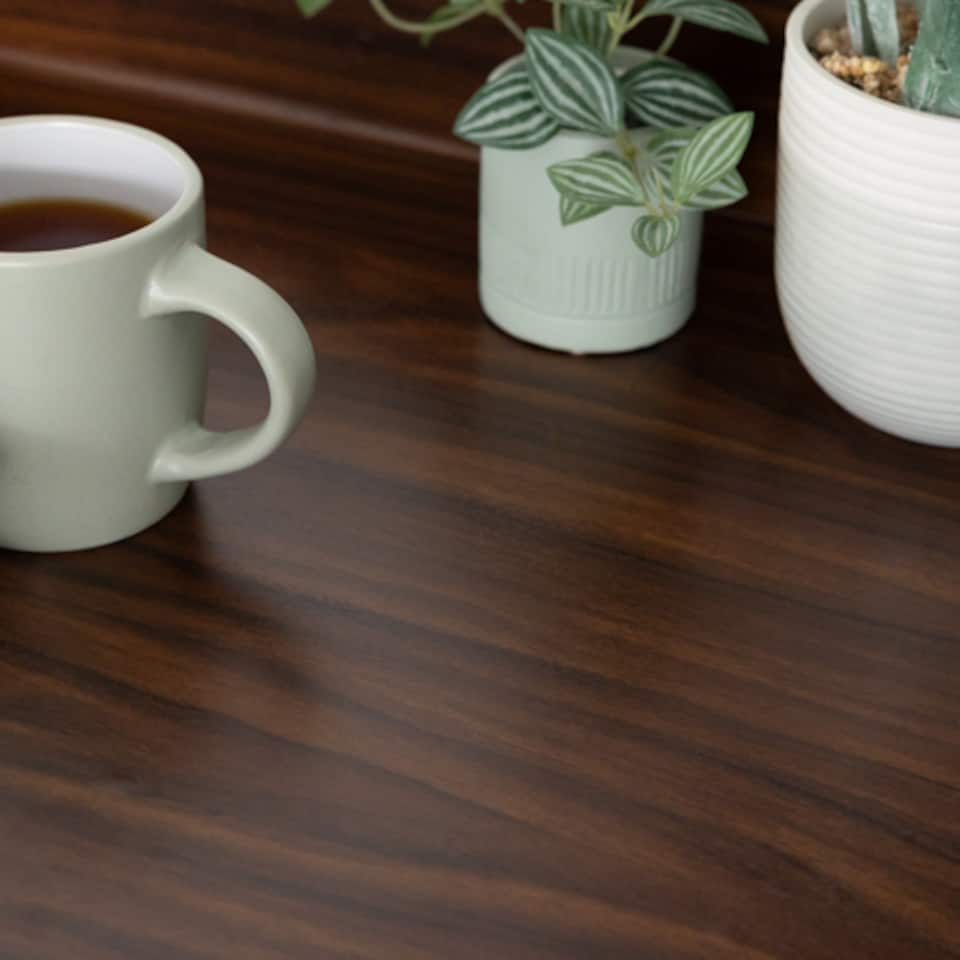 image 1 of Sticky Back Plastic Walnut Wood Effect Kitchen Self-adhesive Vinyl Wrap for Cupboards, Doors and Worktops 90cm x 15m - d-c-fix