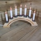 image 4 of Premier Wooden Christmas Candle Bridge Arch with 7 Flickering Candle Bulbs Mains Operated