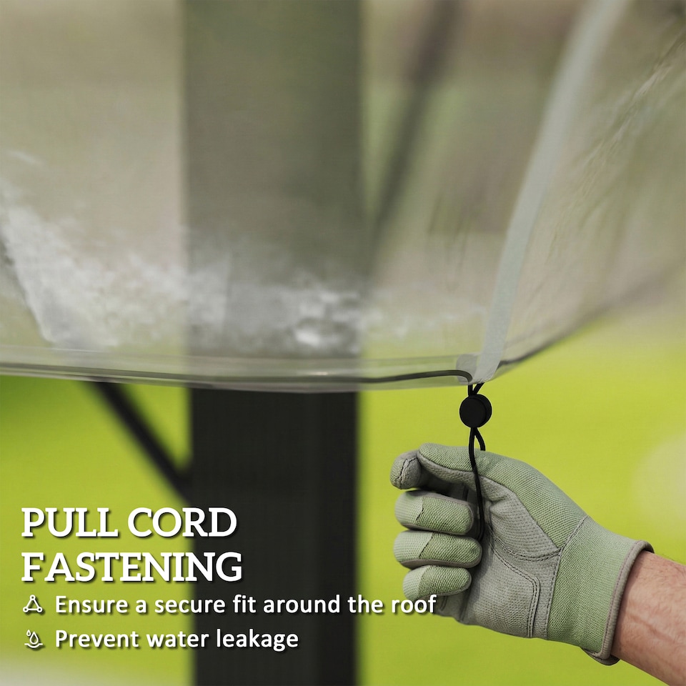 image 1 of Outsunny 2 x 2 (m) Gazebo Protective Cover, Waterproof Cover | Clear | Transparent | 200 x 200 cm