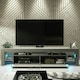 image 7 of TV Unit 200cm Grey Gloss Doors Grey Matt Frame Modern Media Cabinet Grey