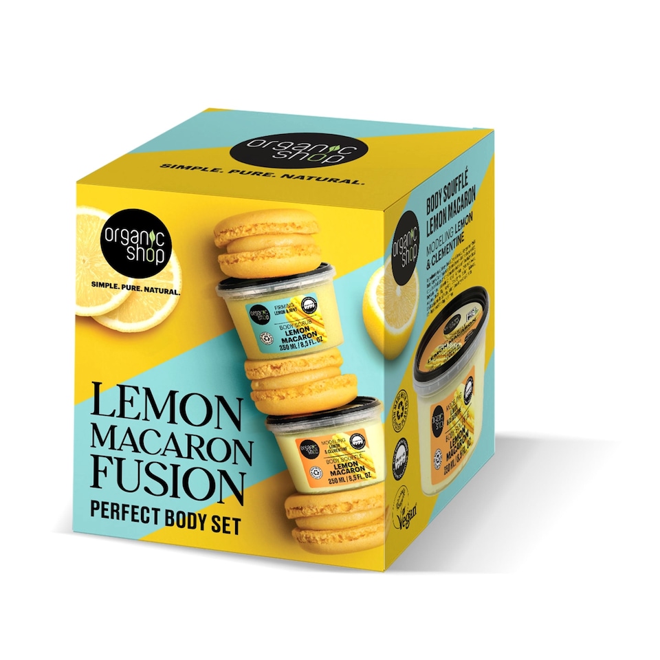 image 1 of Organic Shop Lemon Macaron Fusion Perfect Body Gift Set 250ml/250ml