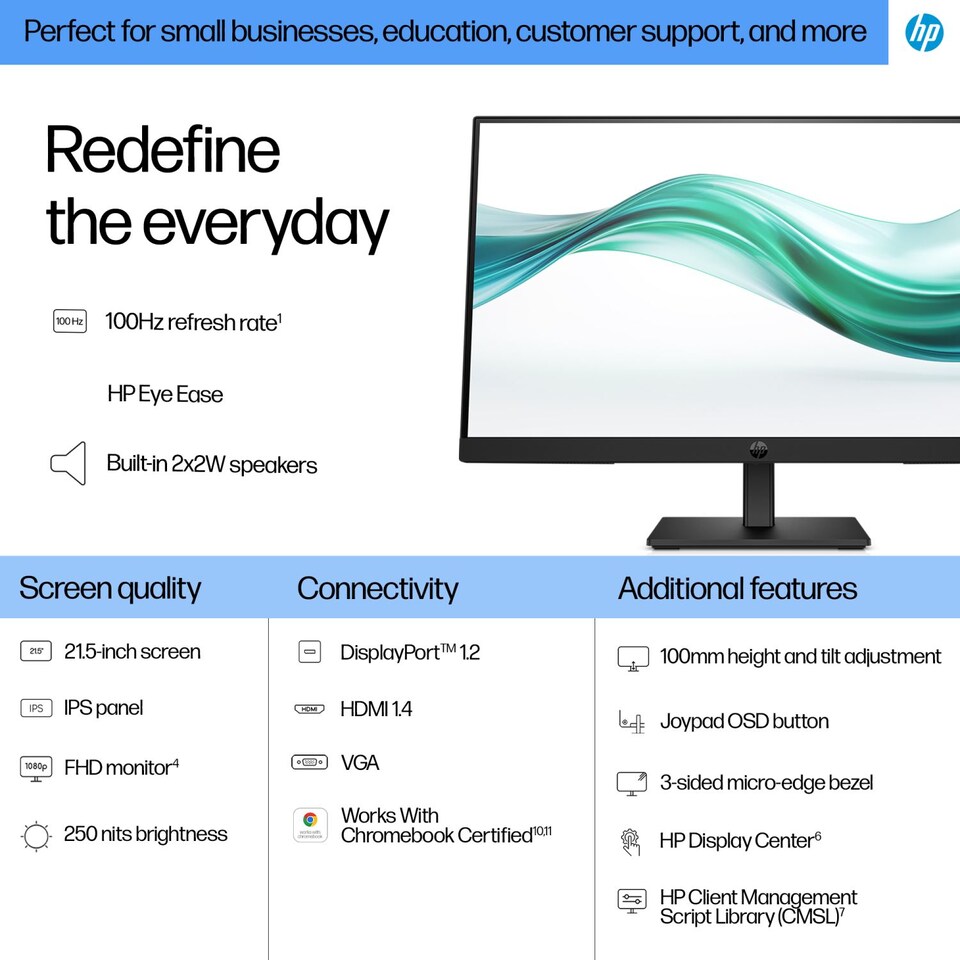 image 1 of HP Series 3 Pro 21.5 inch FHD Monitor 322ph