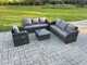 image 2 of Fimous Outdoor Rattan Garden Furniture Set Conservatory Patio Sofa Coffee Table With Reclining Chair Dark Grey Mixed