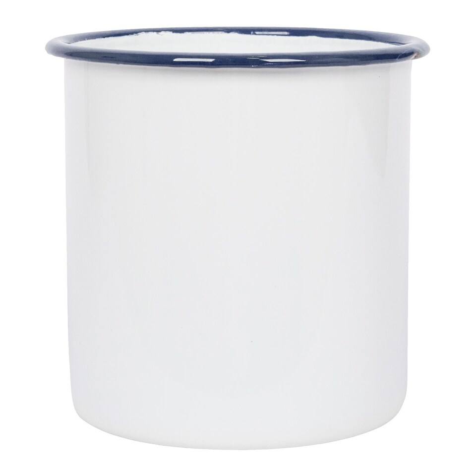 image 1 of Argon Tableware White Enamel Utensil Holder - 15.5cm - Blue