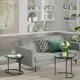 image 6 of 2PC Nesting Tables With Faux Marble Tabletop Black Black
