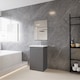 image 7 of AICA 500mm Matte Anthracite Bathroom Vanity Unit With Basin Double Door Floor Standing Design Flat Packed
