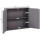 image 3 of Bath Vida Priano 2 Door Wall Mounted Bathroom Cabinet, Grey