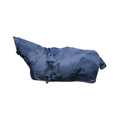 Hy DefenceX System RainX Fixed Neck Horse Turnout Rug - Navy/Red - Cob