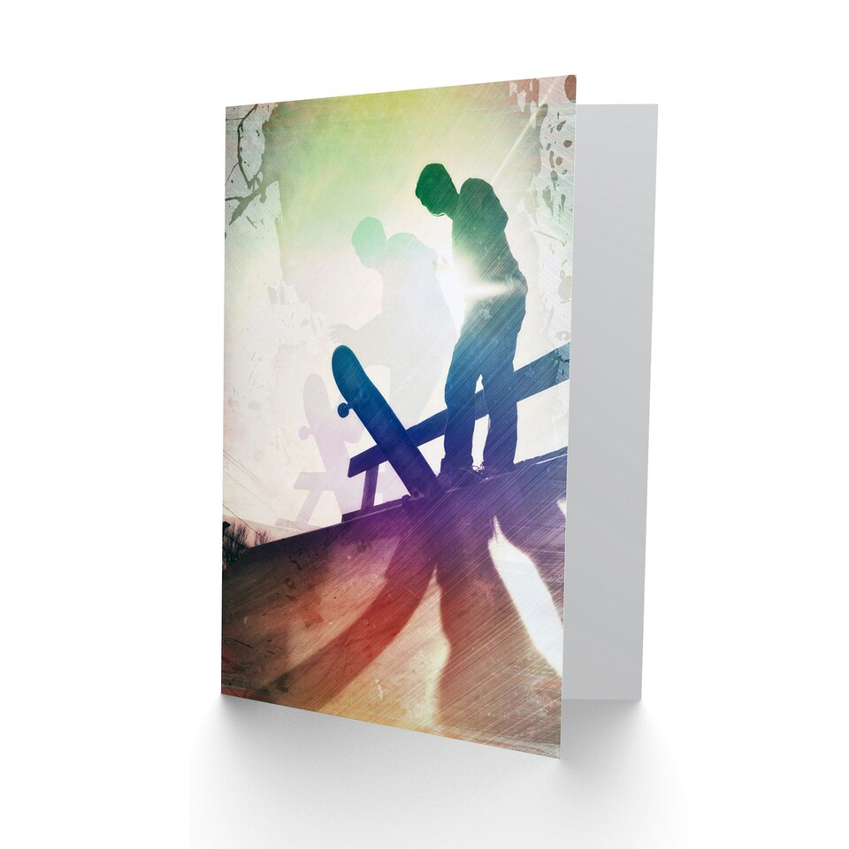 image 1 of Skateboard Grunge Style Sport Teen Kids Birthday Child Kids Card