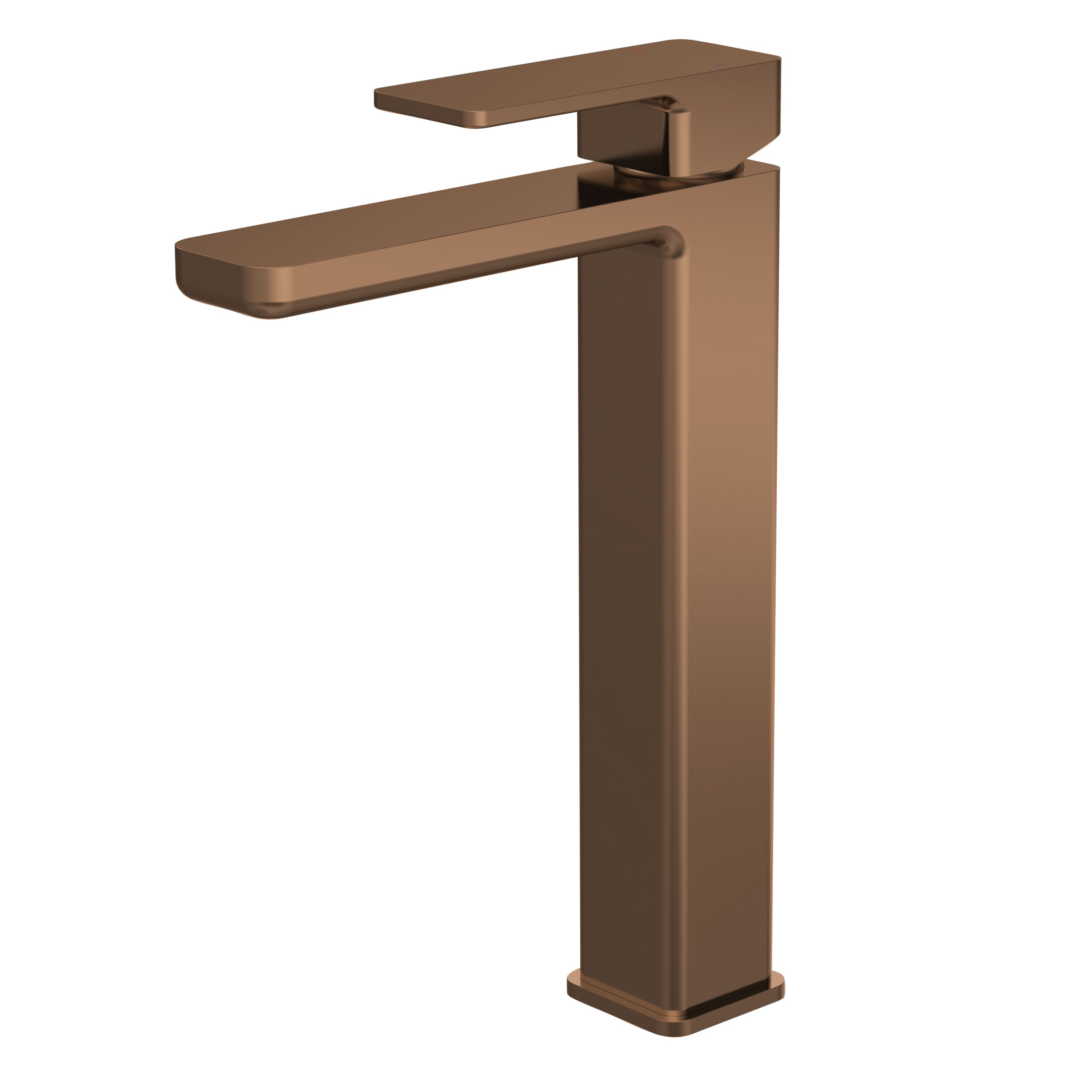 Balterley Contemporary Square High Rise Mono Basin Mixer Tap Brown Brushed Bronze 1