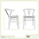 image 5 of Nicholas Winter Beech Wooden Scandi Danish Style Dining Chairs - Grey - Set of 8 - Solid Wood Chair Armchair Dining Chair Club Chair Side Chair Grey