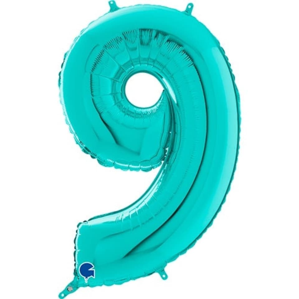 Tiffany Blue Number 9 Helium Foil Giant Balloon 66cm / 26 in