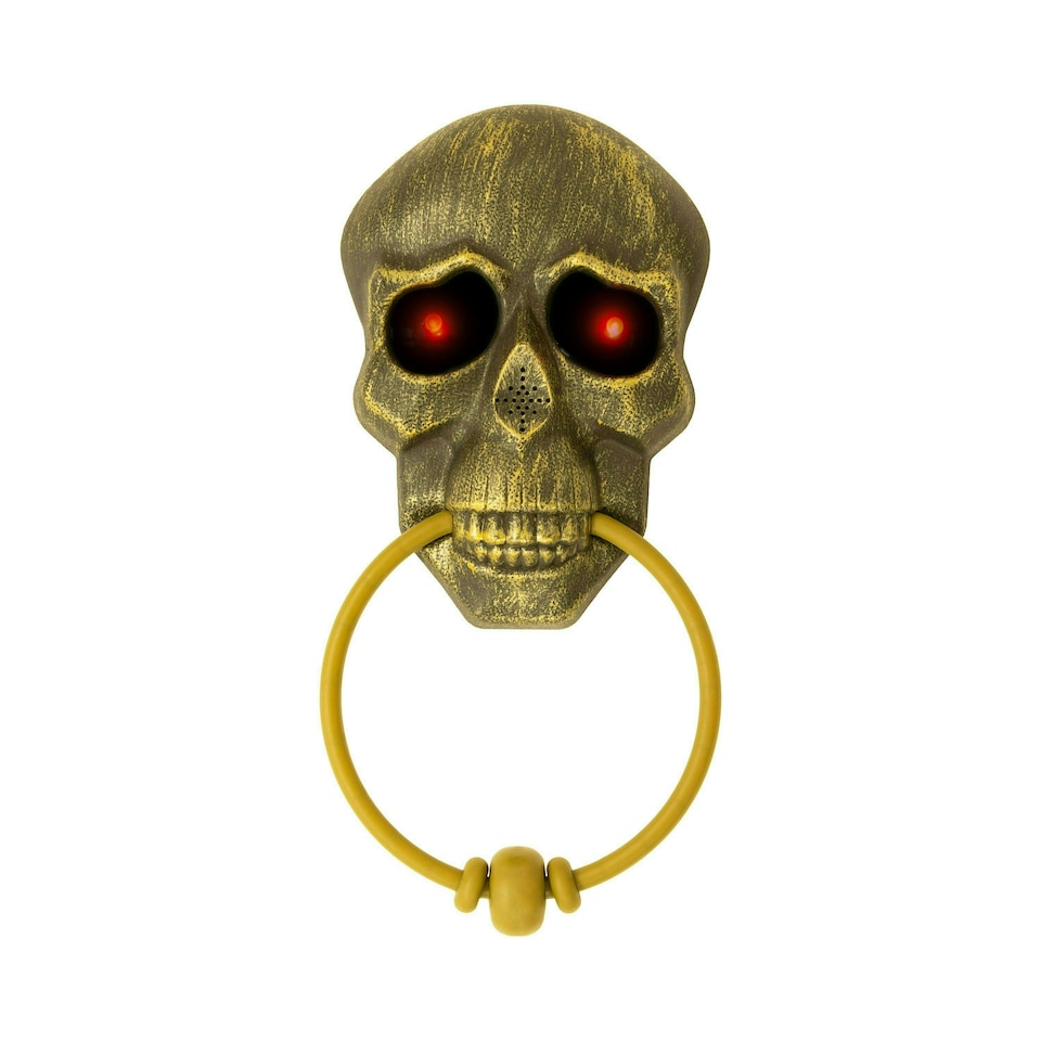image 1 of Halloween Skull Doorbell with Glowing LEDs & Spooky Voice