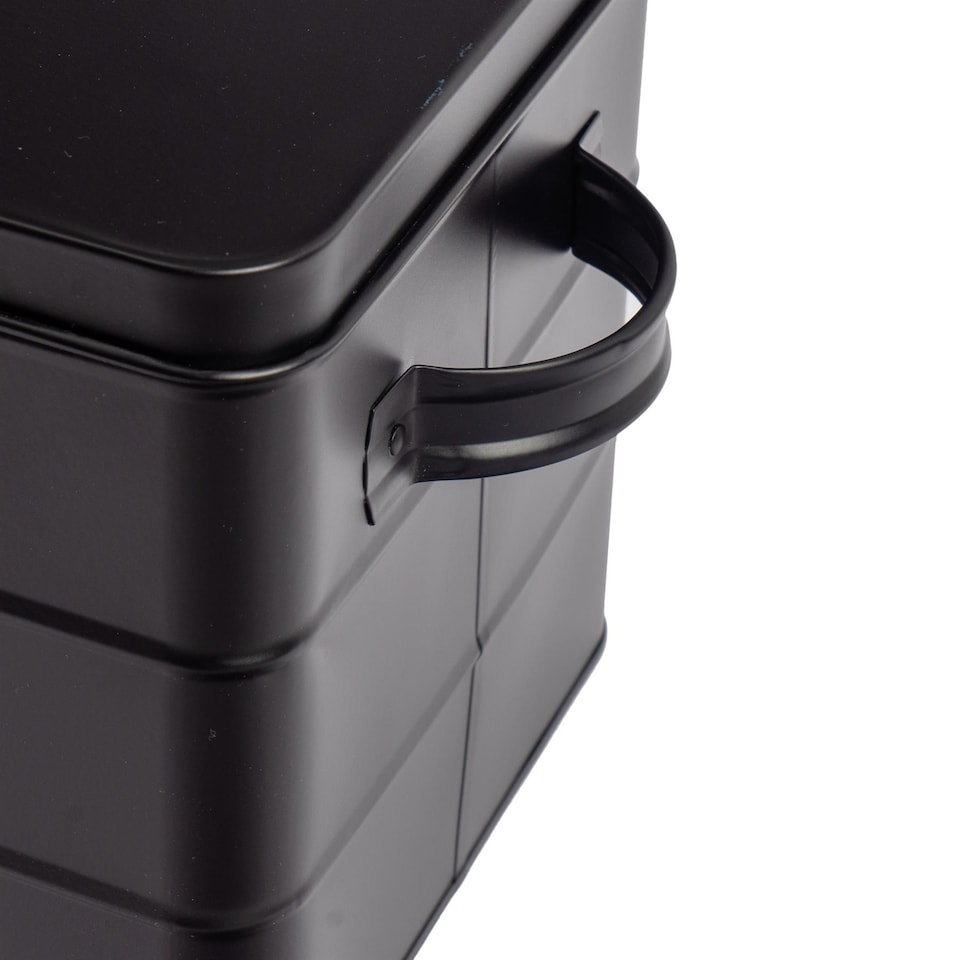 image 1 of Harbour Housewares Vintage Metal Kitchen Bread Bin - 40cm - Black