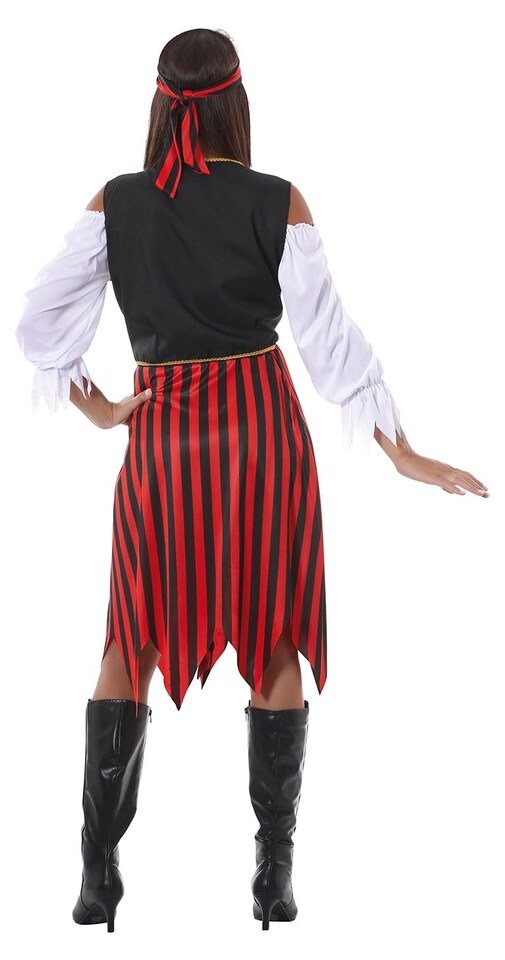 image 1 of Fancy Dress Adult Overseas Pirate Women Red Black - M
