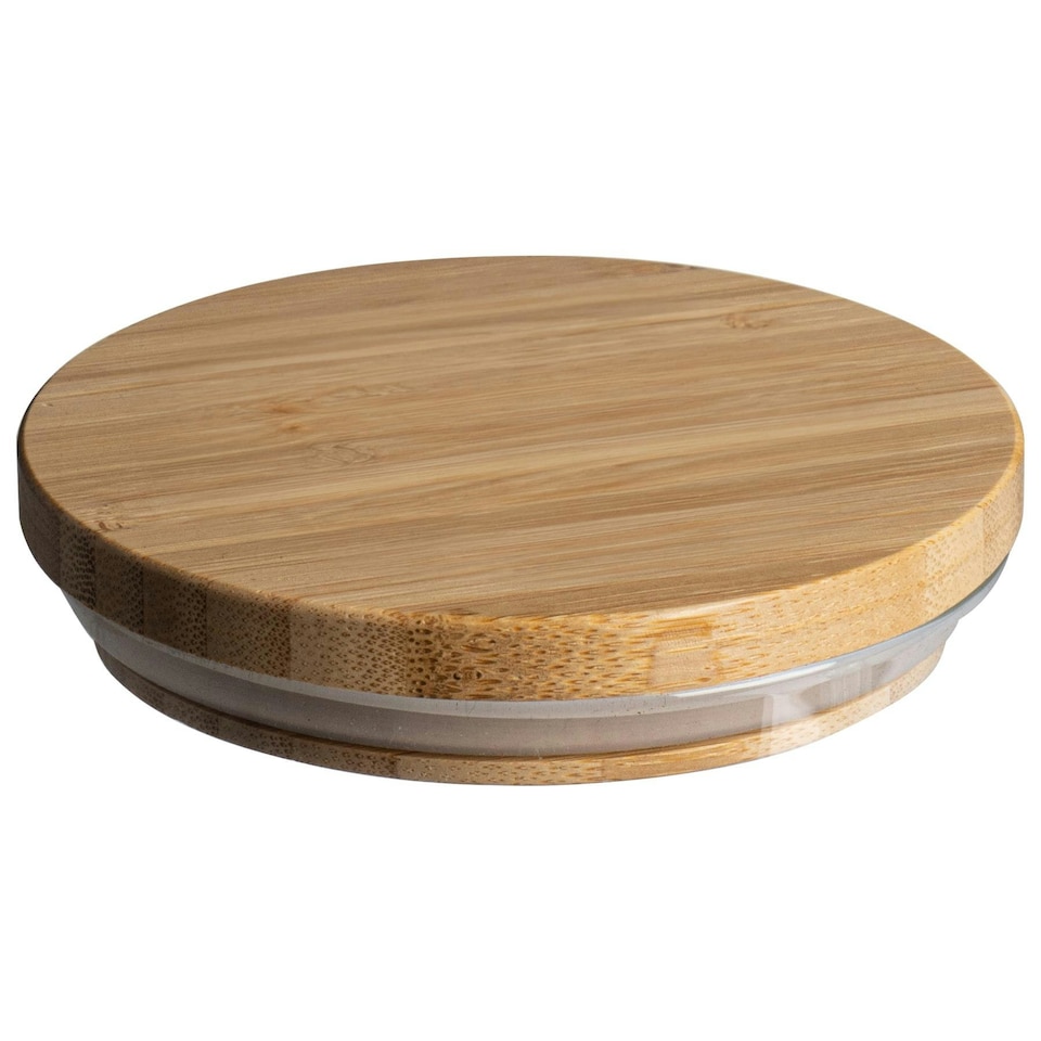 image 1 of Argon Tableware Scandi Glass Storage Jar with Wooden Lid - 550ml