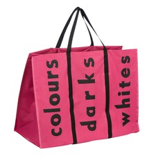 Hot Pink 3 Section Laundry Bag Pink | Pink