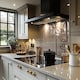 image 2 of line art of two faces Designer Splash Back | White
