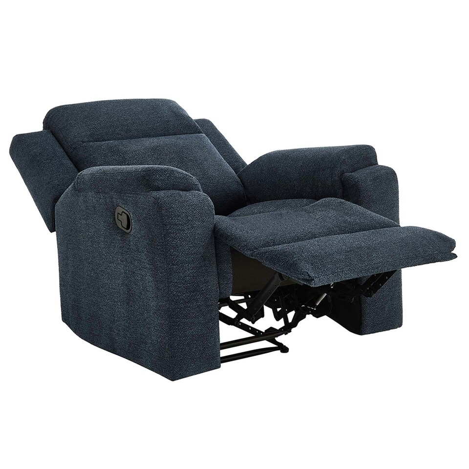 image 1 of Orka Manual Recliner Chenille Fabric Chair Grey