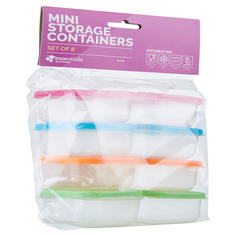 image 1 of Set of 8 Mini Storage Plastic Containers