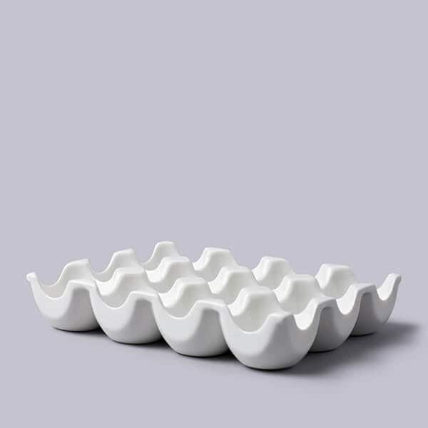 WM Bartleet & Sons Porcelain Egg Tray 12 Hole in White