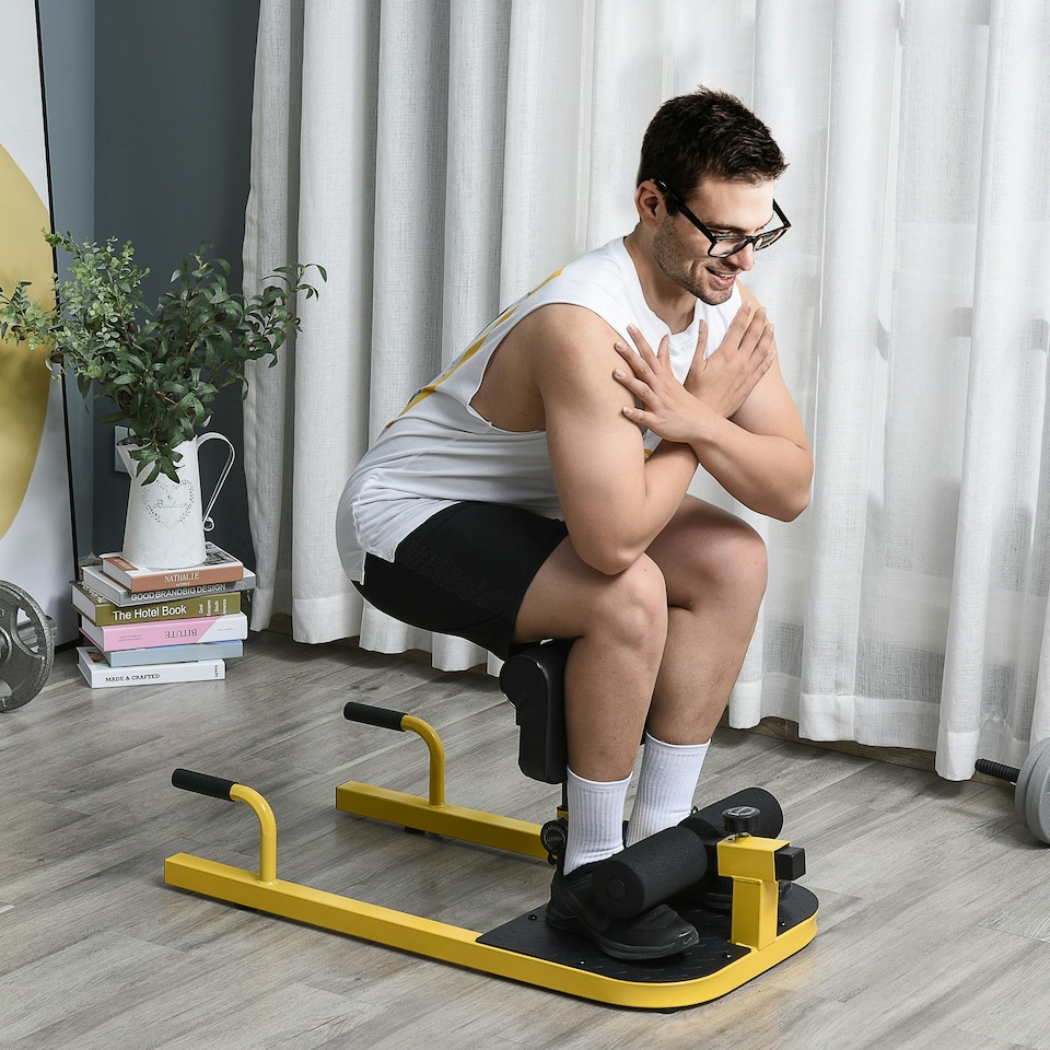image 1 of HOMCOM 3 IN 1 Squat Machine Sit Up Push Up Gym Work Out Leg Exercise Adjustable
