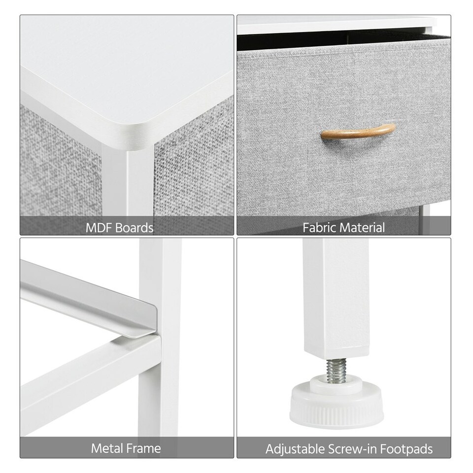 image 1 of Yaheeetch Fabric Storage Tower with Removable Organizer Bins Light Grey Grey | Light Grey