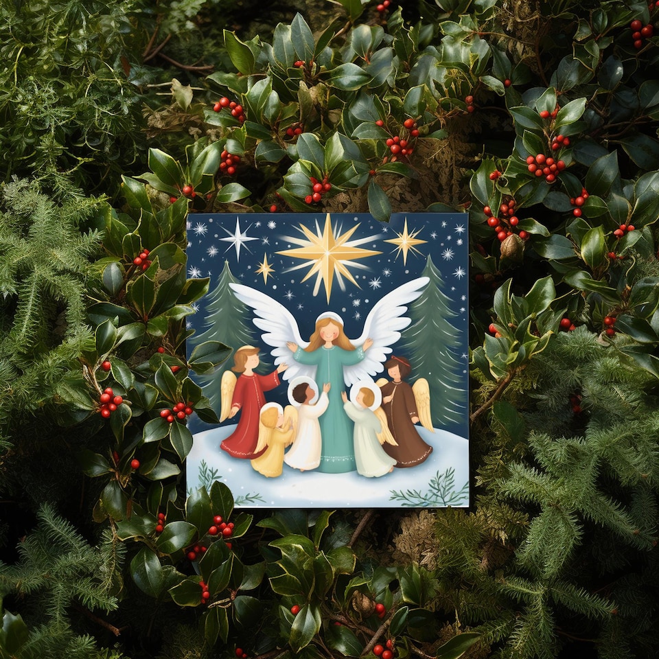 image 1 of North Star Angel - Plantable Wildflower Seed Christmas Cards - 10 Pack