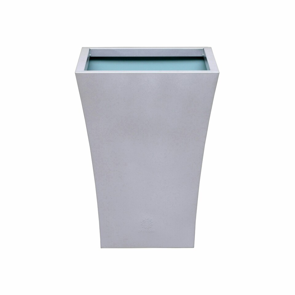 image 1 of Primrose Zinc Galvanised Silver Flared Square Planter Pot 38cm x 25cm