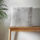 image 2 of Catherine Lansfield Cuddly Deep Pile Faux Fur Cushion | Silver | Silver Grey | 45x45cm