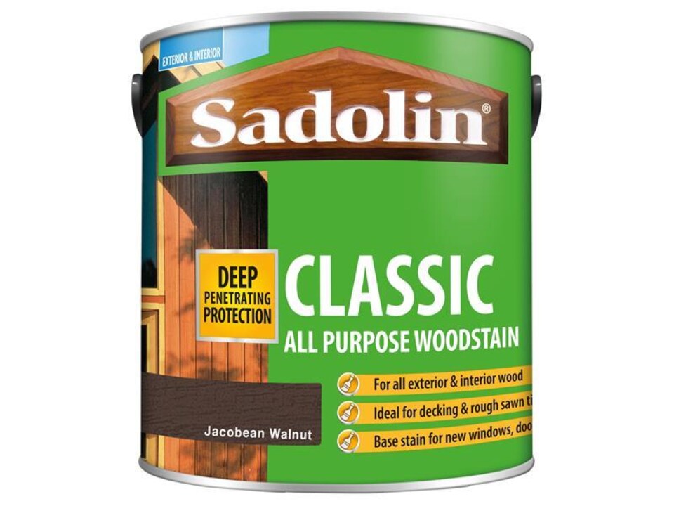 image 1 of Sadolin Classic Wood Protection Jacobean Walnut 1 Litre - 5028465