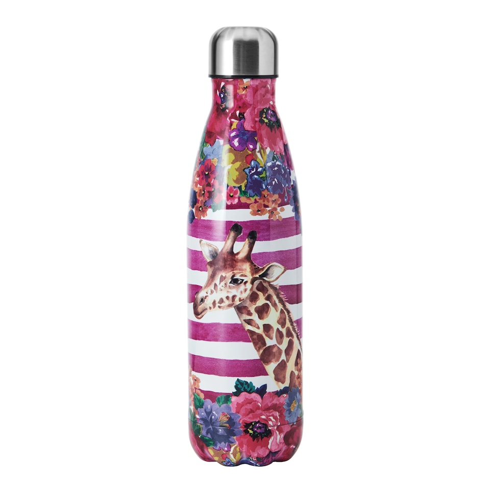 image 1 of Mikasa Water Bottle Giraffe Stainless Steel 500ml | Multi | 500ml
