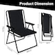 image 4 of 2 Pack Folding Beach Deck Chair with Armrests Portable Camping Garden Picnic | Black