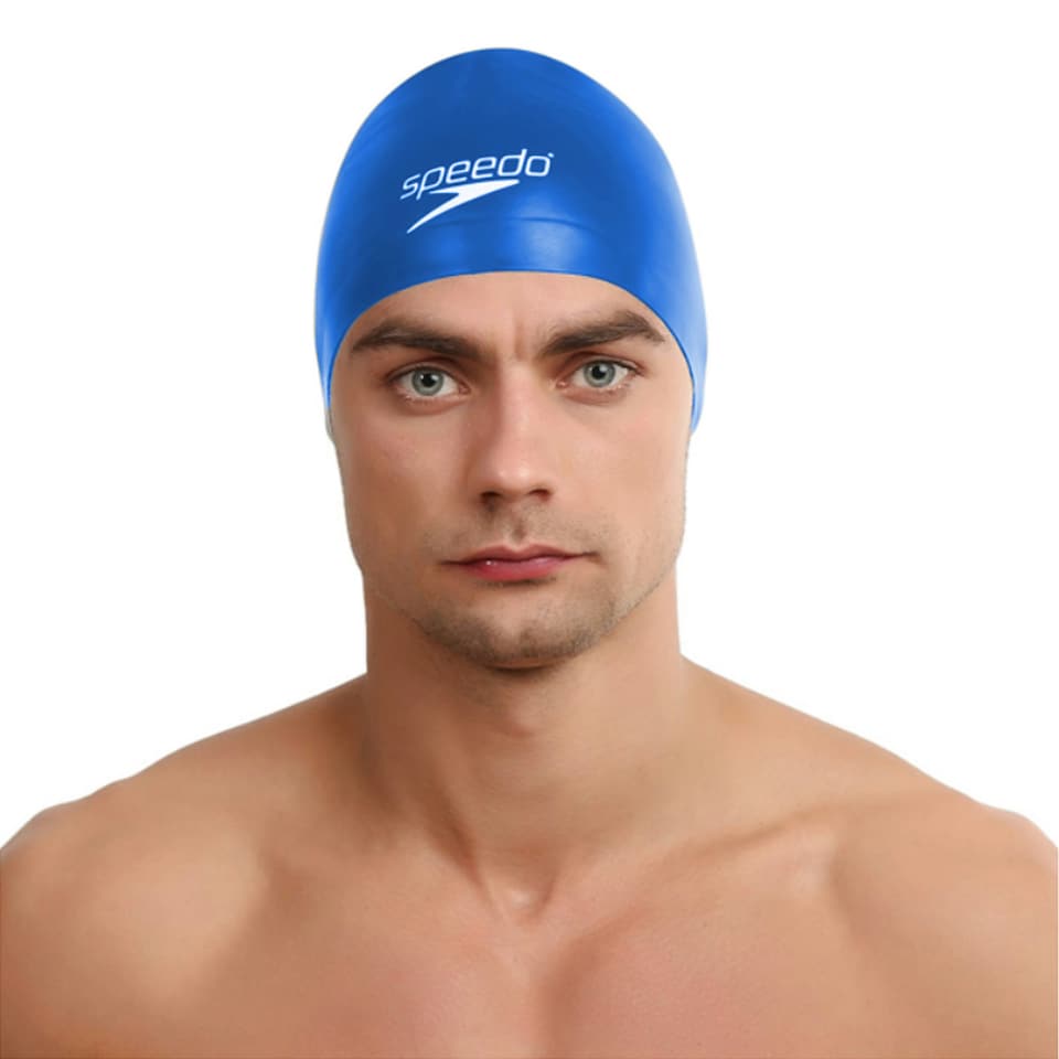 image 1 of Speedo Unisex Adult 3D Silicone Swim Cap - Blue - One Size